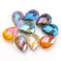 Teardrop kristal kralen, plated, mode sieraden & DIY, meerkleurig, 13x18mm, Verkocht door PC