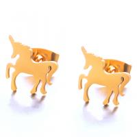 Zinc Alloy Stud Earring Unicorn plated fashion jewelry & for woman nickel lead & cadmium free Sold By Pair