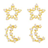 Cubic Zirconia Micro Pave Brass Earring fashion jewelry & micro pave cubic zirconia Sold By Strand