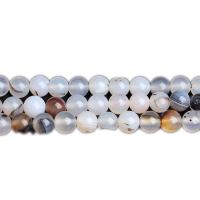 Natürliche Moos Achat Perlen, rund, poliert, DIY & verschiedene Größen vorhanden, weiß, verkauft von Strang