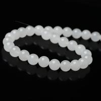 Naturlig hvid agat perler, Runde, poleret, du kan DIY & forskellig størrelse for valg, hvid, Solgt af Strand