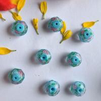 Inner Flower Lampwork Beads plated fashion jewelry & DIY blue Sold By PC