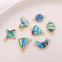Shell Connector Brass with Abalone Shell plated fashion jewelry & DIY Sold By PC