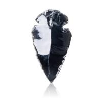 Natural Black Obsidian Pendants arrowhead plated DIY & no hole black 30-50mm Sold By PC