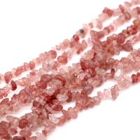 Natural Quartz Jewelry Beads Strawberry Quartz irregular polished DIY pink Sold By Strand
