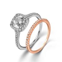 Cubic Zircon Brass Finger Ring plated micro pave cubic zirconia Sold By PC