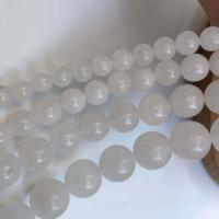 Jade Perlen, weiße Jade, rund, DIY & verschiedene Größen vorhanden, keine, 20SträngeStrang/Tasche, verkauft von Tasche