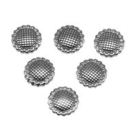 Roestvrij staal cabochons, Ronde, silver plated, 12x12x3mm, Ca 100pC's/Bag, Verkocht door Bag