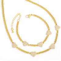 Cubic Zircon Micro Pave Brass Necklace micro pave cubic zirconia golden Sold By Strand