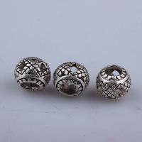 Perles creuses en alliage de zinc, Placage, DIY, argent, 10mm*8mm, Vendu par PC