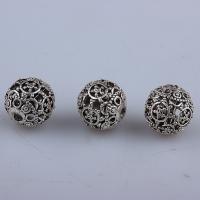 Zinc Alloy hule perler, forgyldt, du kan DIY, sølv, 12mm*12mm, Solgt af PC