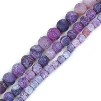 Natural Effloresce Agate Beads Round DIY & frosted purple Sold By Strand