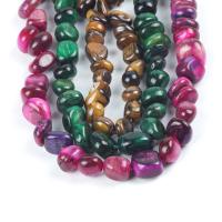 Tiger Eye Beads, Uregelmæssig, poleret, du kan DIY, blandede farver, 8mm, Solgt af Strand