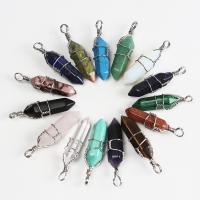 Gemstone Pendants Jewelry Brass with Natural Stone fashion jewelry & DIY & for woman 30*8MM Sold By PC