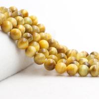 Natural Tiger Eye Beads Round polished DIY yellow Sold By Strand