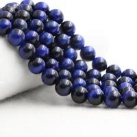 Tiger Eye Beads, Runde, poleret, du kan DIY & forskellig størrelse for valg, blå, Solgt af Strand
