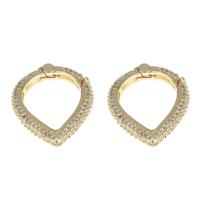 Brass Snap Clasp Round gold color plated micro pave cubic zirconia nickel lead & cadmium free Sold By PC