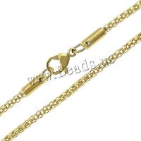 Stainless Steel Chain Necklace gold color plated lantern chain 2mm Length Approx 19.5 Inch Sold By Lot