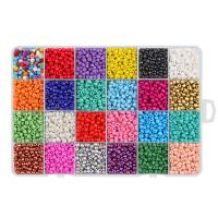 Regnbue glas frø perler, Krystal, med Plastboks, Rektangel, 24 farver & du kan DIY & forskellig størrelse for valg, flerfarvet, 192x130x22mm, Solgt af Box