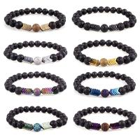 Gemstone Bracelets Energy Stone with Lava Adjustable & fashion jewelry & Unisex Sold Per Approx 7.1 Inch Strand