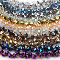 Bicone Kristallen Kralen, Glas, plated, DIY, meer kleuren voor de keuze, 4mm, 100pC's/Strand, Verkocht door Strand