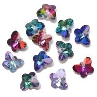 Fashion Glass Beads Butterfly plated DIY 14mm Sold By Bag