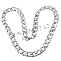 Stainless Steel Chain Necklace curb chain original color Length Approx 24.5 Inch Sold By Lot