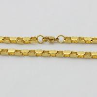 Stainless Steel Chain Necklace gold color plated box chain 3.50mm Length Approx 23 Inch Sold By Lot