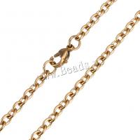 Stainless Steel Chain Necklace rose gold color plated oval chain Length Approx 24 Inch Sold By Lot