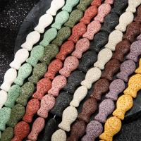 Natural Lava Beads Fish DIY mixed colors 27mm Sold By Strand