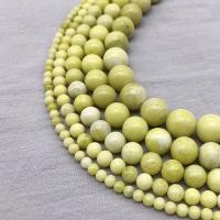 Gemstone smykker perler, Natursten, Runde, poleret, du kan DIY & forskellig størrelse for valg, grøn, Solgt af Strand