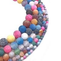 Natural Effloresce Agate Beads Round DIY multi-colored Sold By Strand