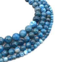 Gemstone smykker perler, apatitter, Runde, poleret, du kan DIY & forskellig størrelse for valg, blå, Solgt af Strand
