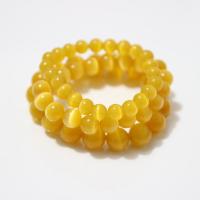 Cats Eye Bracelets Round polished & for woman yellow Sold By Strand