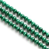 Malakit perler, Runde, grøn, 6mm, 65pc'er/Strand, Solgt af Strand