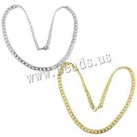 Stainless Steel Chain Necklace plated Unisex & curb chain Length Approx 22 Inch Sold By Lot