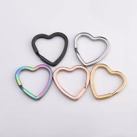Stainless Steel Split Ring Heart plated DIY Sold By Bag
