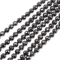 Magnetische Hämatit Perlen, rund, poliert, facettierte, 8x8mm, verkauft per ca. 16 ZollInch Strang