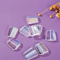 Transparent akryl perler, farverig forgyldt, du kan DIY, 25x33mm, 200pc'er/Bag, Solgt af Bag