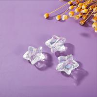Transparent akryl perler, Stjerne, farverig forgyldt, du kan DIY, 25x26mm, 200pc'er/Bag, Solgt af Bag