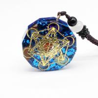 Pingentes em  jóias, Pedra natural, with resina, Adesivo Epóxi, DIY, azul, níquel, chumbo e cádmio livre, 35x10mm, vendido por PC