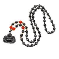Magnetic Necklace Magnetic Hematite Buddha silver color plated Sold Per Approx 36 cm Strand