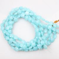Blue Chalcedony Beads Flower polished DIY blue 12mm Sold By Strand