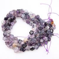 Natural Fluorite Beads Purple Fluorite Flower polished DIY purple 12mm Sold By Strand
