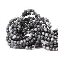 Gemstone Jewelry Beads Network Stone Round polished DIY black Sold By Strand