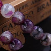 Perline naturali in agata viola, Cerchio, lucido, DIY & sfaccettati, fucsia, 14mm, Venduto da filo