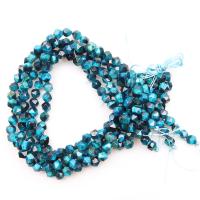 Tiger Eye Beads, poleret, du kan DIY & facetteret, blå, 8mm, 46pc'er/Strand, Solgt af Strand