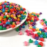 Contas de plástico, Coração, estufagem de verniz, DIY, cores misturadas, 10mm, 500G/Bag, vendido por Bag