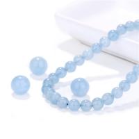 Aquamarine Beads Round plated  blue Sold By Lot