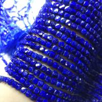 Lapis lazuli perler, Square, poleret, du kan DIY, lapis lazuli, 4.50x5mm, 82pc'er/Strand, Solgt af Strand